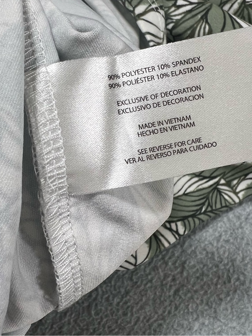 Eddie Bauer Harmony Active Dress Moisture Wick Built-In Bra Green Palm Print XS - Picture 8 of 11